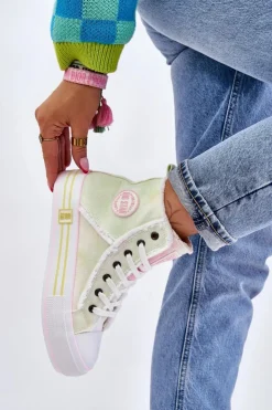 Sale Big Star Shoes Damskie Wysokie Trampki Big Star LL274177 Multikolor