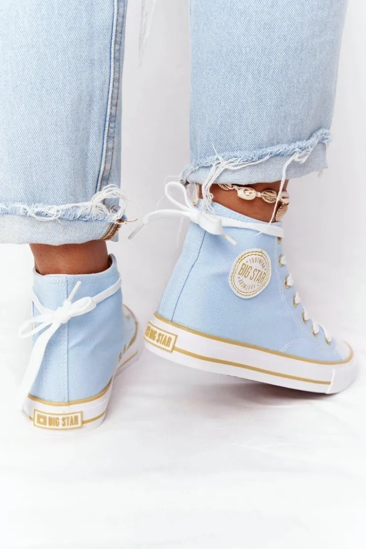 Big Star Shoes Trampki Damskie Big Star|Trampki Damskie Wysokie*Damskie Wysokie Trampki Big Star HH274449 Niebieskie