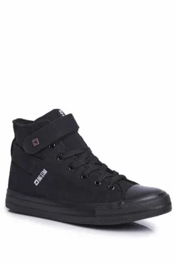 Damskie Big Star Shoes Damskie Wysokie Trampki Big Star FF274578 Czarne