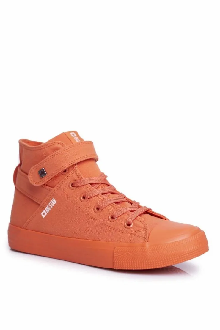 Big Star Shoes Trampki Damskie Big Star|Trampki Damskie Wysokie*Damskie Wysokie Trampki Big Star FF274583 Pomarańczowe Pomarańczowy