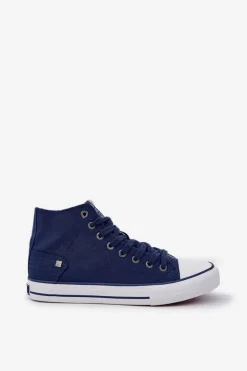 Clearance Big Star Shoes Damskie Wysokie Trampki Big Star DD274333 Granatowe Niebieski