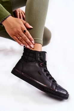 Clearance Cross Jeans Damskie Wysokie Trampki KK2R4058C Czarne Czarny