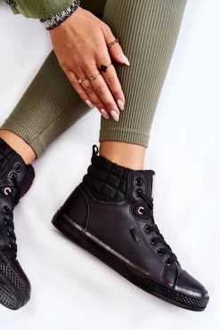 Clearance Cross Jeans Damskie Wysokie Trampki KK2R4058C Czarne Czarny