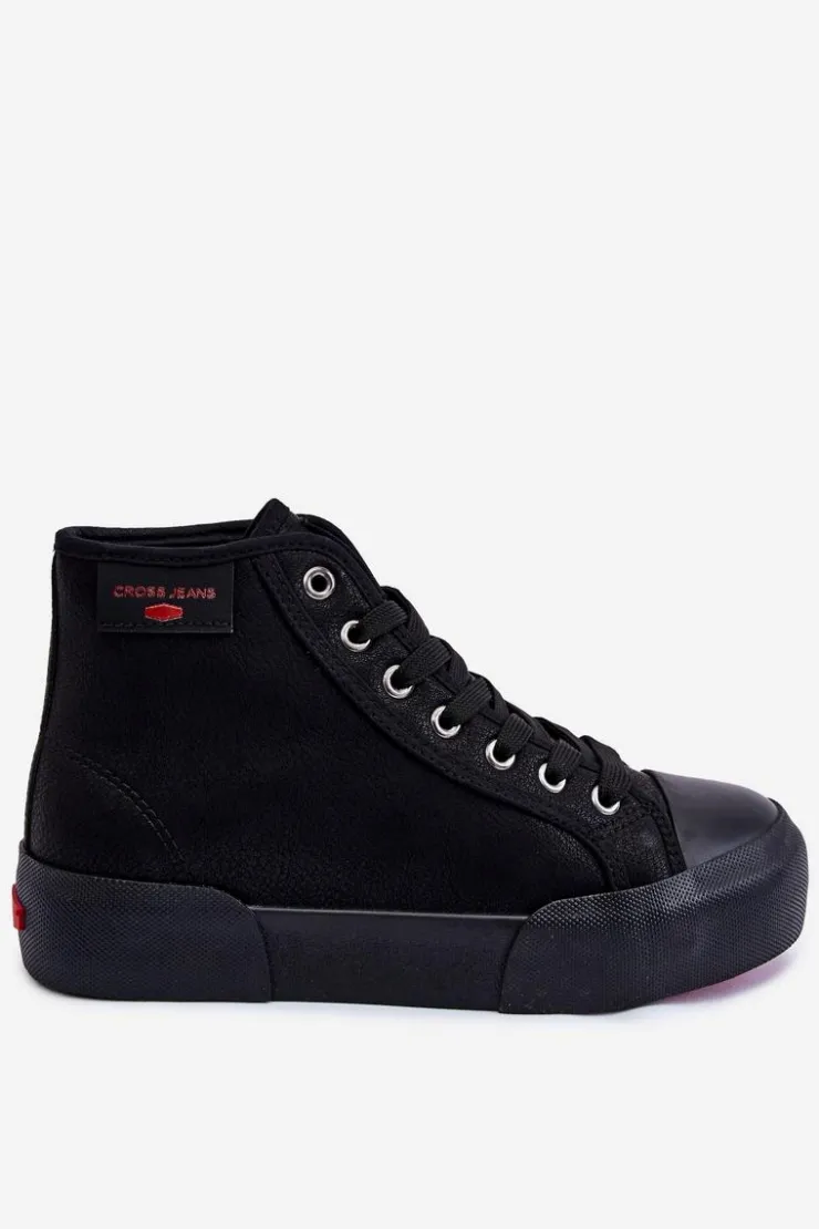 Damskie Cross Jeans Damskie Wysokie Trampki KK2R4055C Czarne