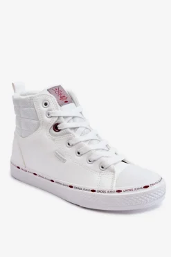 Cross Jeans Trampki Damskie Cross Jeans|Trampki Ocieplane*Damskie Wysokie Trampki KK2R4060C Białe