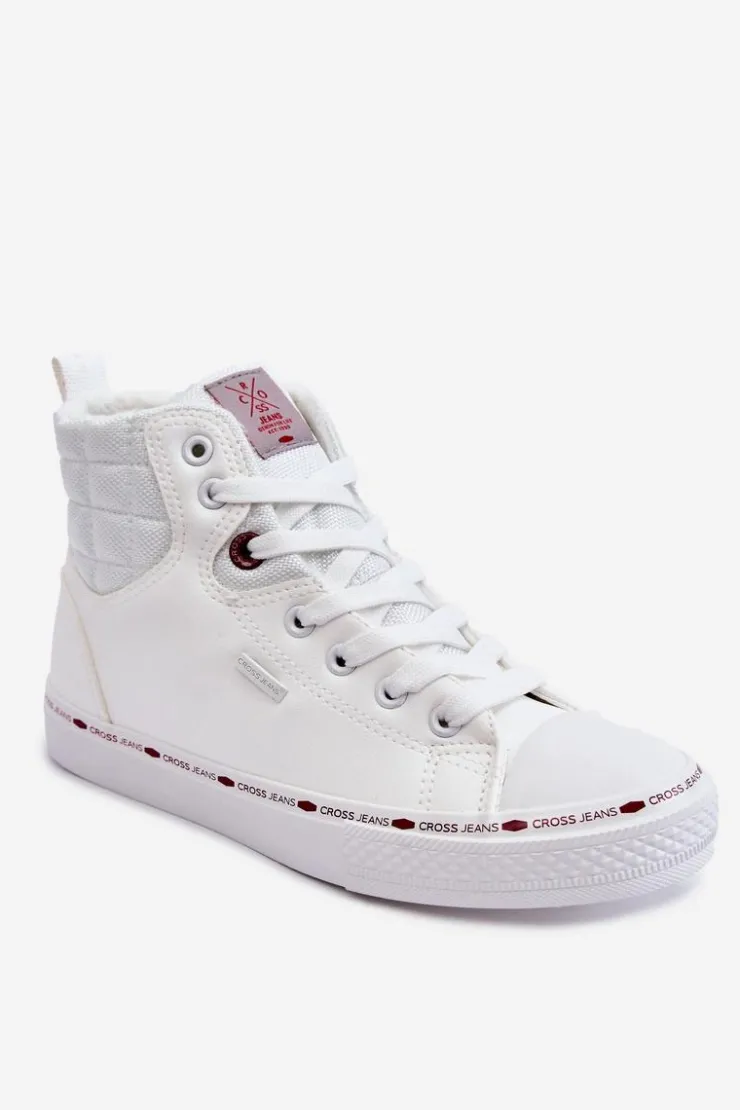 Cross Jeans Trampki Damskie Cross Jeans|Trampki Ocieplane*Damskie Wysokie Trampki KK2R4060C Białe