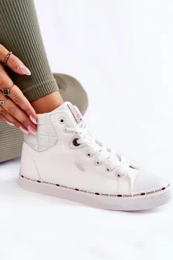 Cross Jeans Trampki Damskie Cross Jeans|Trampki Ocieplane*Damskie Wysokie Trampki KK2R4060C Białe