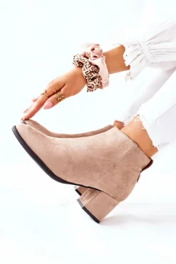 Best Buty damskie Vinceza Damskie Zamszowe Botki Beżowe Ardmore