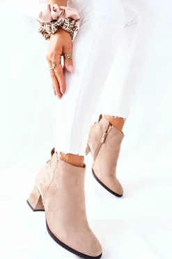 Best Buty damskie Vinceza Damskie Zamszowe Botki Beżowe Ardmore