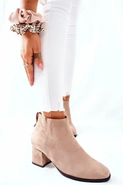 Best Buty damskie Vinceza Damskie Zamszowe Botki Beżowe Ardmore
