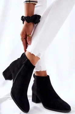 Damskie Buty damskie Vinceza Damskie Zamszowe Botki Czarne Ardmore