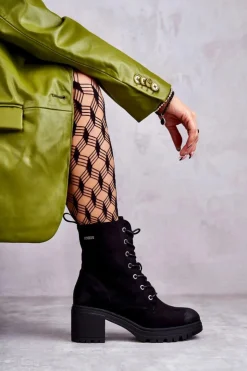 Sale Buty damskie Vinceza Damskie Zamszowe Botki Na Obcasie Czarne Grethe