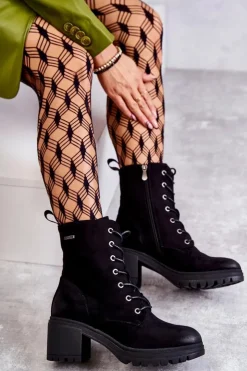 Sale Buty damskie Vinceza Damskie Zamszowe Botki Na Obcasie Czarne Grethe