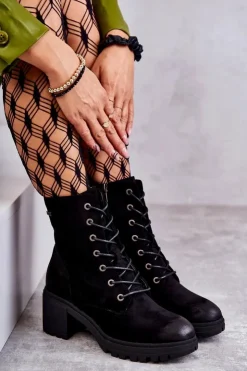 Sale Buty damskie Vinceza Damskie Zamszowe Botki Na Obcasie Czarne Grethe