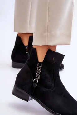 Damskie Buty damskie Vinceza Damskie Zamszowe Botki Na Suwak Czarne Belliano