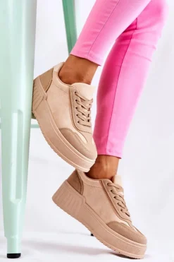 Damskie Boto Damskie Zamszowe Buty Sportowe Beżowe Segurro