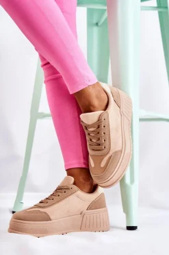 Damskie Boto Damskie Zamszowe Buty Sportowe Beżowe Segurro