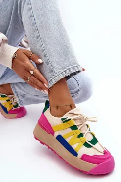 Sale Boto Damskie Zamszowe Buty Sportowe Na Platformie Multikolor Rohan