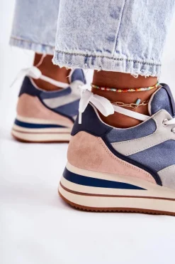 Boto Damskie Zamszowe Buty Sportowe Niebiesko-Szare Elisse