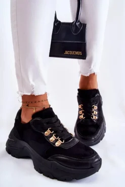 Damskie Boto Damskie Zamszowe Buty Sportowe Sneakersy Czarne Britany