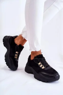 Damskie Boto Damskie Zamszowe Buty Sportowe Sneakersy Czarne Britany