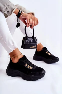 Damskie Boto Damskie Zamszowe Buty Sportowe Sneakersy Czarne Britany