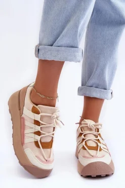 Boto Buty Sportowe Na Platformie|Sneakersy Damskie*Damskie Zamszowe Buty Sportowe Na Platformie Beżowe Rohan