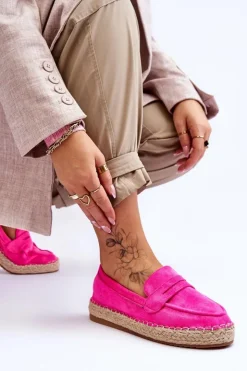 Damskie Boto Damskie Zamszowe Espadryle Fuksja Keyla