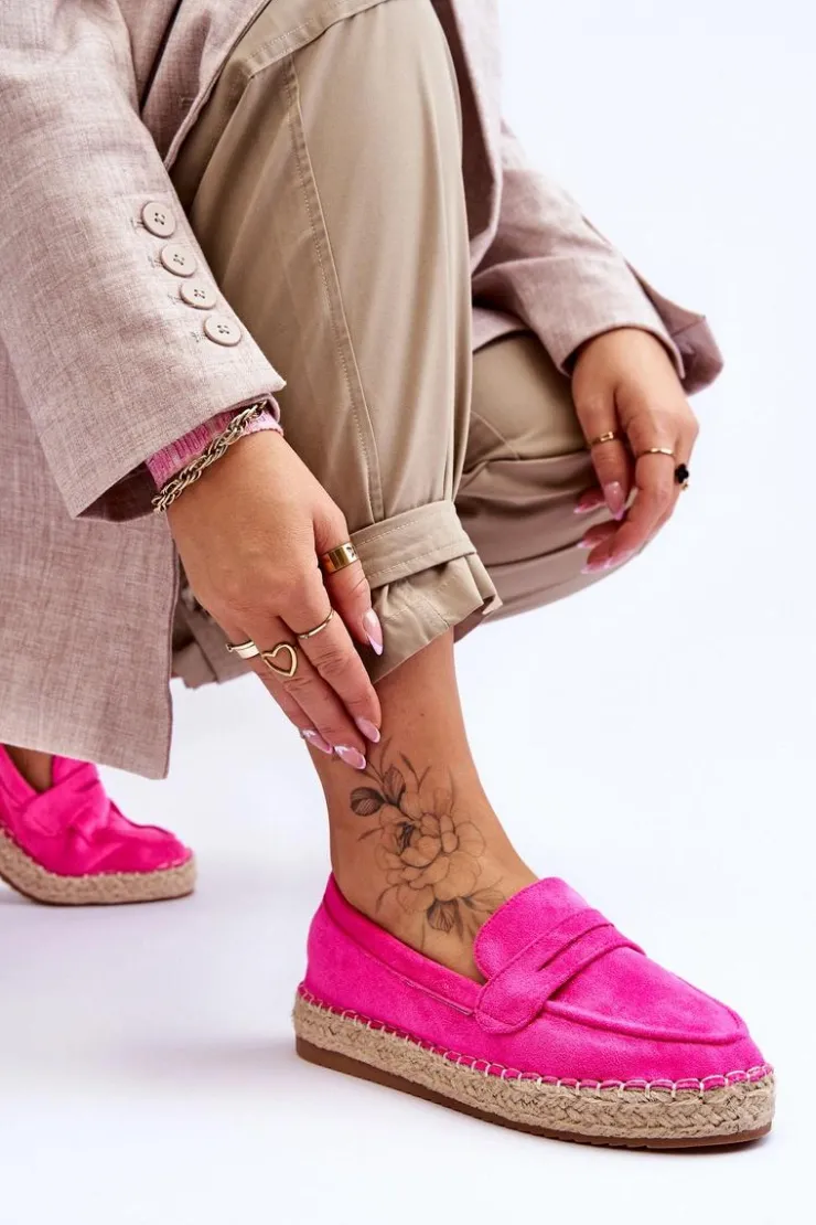 Damskie Boto Damskie Zamszowe Espadryle Fuksja Keyla