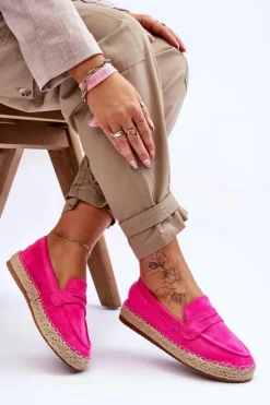 Damskie Boto Damskie Zamszowe Espadryle Fuksja Keyla