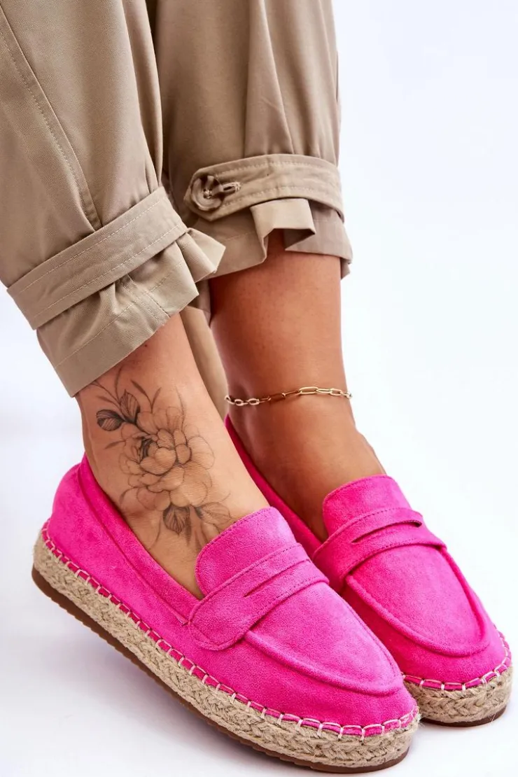 Damskie Boto Damskie Zamszowe Espadryle Fuksja Keyla