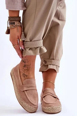 Boto Czarne Espadryle*Damskie Zamszowe Espadryle Beżowe Keyla