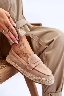 Boto Czarne Espadryle*Damskie Zamszowe Espadryle Beżowe Keyla