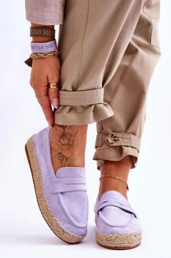 Boto Czarne Espadryle*Damskie Zamszowe Espadryle Fioletowe Keyla