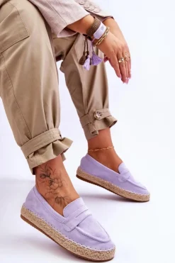 Boto Czarne Espadryle*Damskie Zamszowe Espadryle Fioletowe Keyla