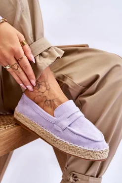Boto Czarne Espadryle*Damskie Zamszowe Espadryle Fioletowe Keyla