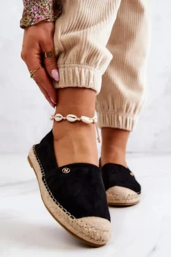 Discount Evento Damskie Zamszowe Espadryle Czarne Joaquin Czarny