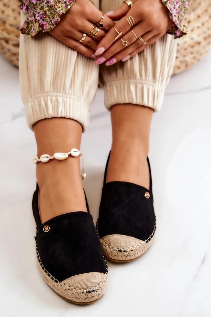 Discount Evento Damskie Zamszowe Espadryle Czarne Joaquin Czarny