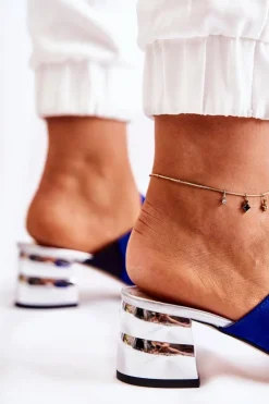 Boto Klapki Na Obcasie|Klapki Damskie Klasyczne*Damskie Zamszowe Klapki Na Obcasie Granatowe Marine