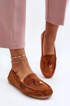 Boto Mokasyny Damskie Zamszowe*Damskie Zamszowe Klasyczne Mokasyny Camel Ontala