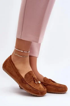 Boto Mokasyny Damskie Zamszowe*Damskie Zamszowe Klasyczne Mokasyny Camel Ontala