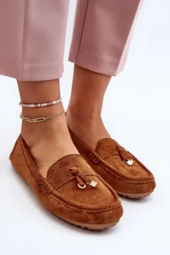 Boto Mokasyny Damskie Zamszowe*Damskie Zamszowe Klasyczne Mokasyny Camel Ontala