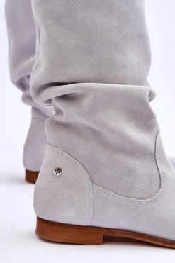 Clearance Maciejka Damskie Zamszowe Kozaki 05057-11 Jasny Miętowy