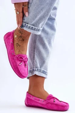 Boto Mokasyny Damskie Zamszowe*Damskie Zamszowe Mokasyny Różowe Si Passione