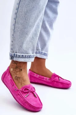 Boto Mokasyny Damskie Zamszowe*Damskie Zamszowe Mokasyny Różowe Si Passione