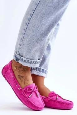 Boto Mokasyny Damskie Zamszowe*Damskie Zamszowe Mokasyny Różowe Si Passione