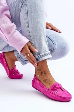 Boto Mokasyny Damskie Zamszowe*Damskie Zamszowe Mokasyny Różowe Si Passione