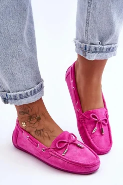 Boto Mokasyny Damskie Zamszowe*Damskie Zamszowe Mokasyny Różowe Si Passione