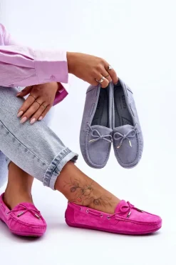 Boto Mokasyny Damskie Zamszowe*Damskie Zamszowe Mokasyny Różowe Si Passione