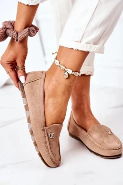 Boto Mokasyny Damskie Zamszowe*Damskie Zamszowe Mokasyny Jasny Brąz Madelyn